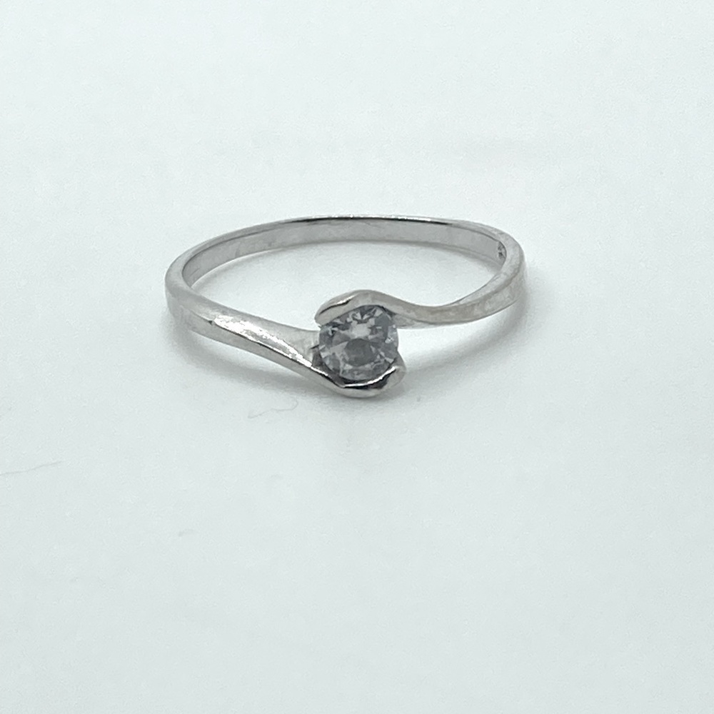 VTG Chateau D’Argent 925 Sterling Silver Solitaire Cz Stone Size 6.5
